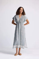 Gathered Maxi Dress in Sage Green Long Shot