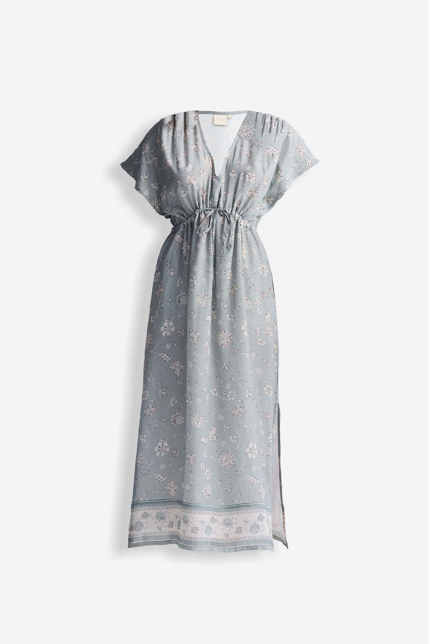 Gathered Maxi Dress in Sage Green Flat Lay