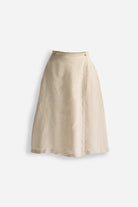 Overlap Midi Skirt in Neutral Beige Flat Lay