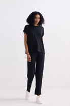 Relaxed Tee in Black Side