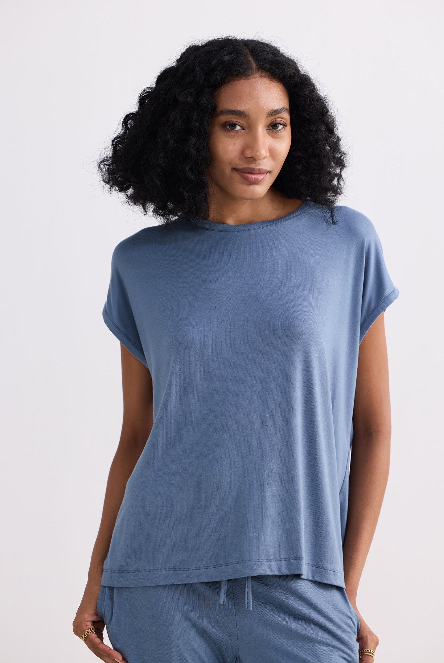Relaxed Tee in Blue Front