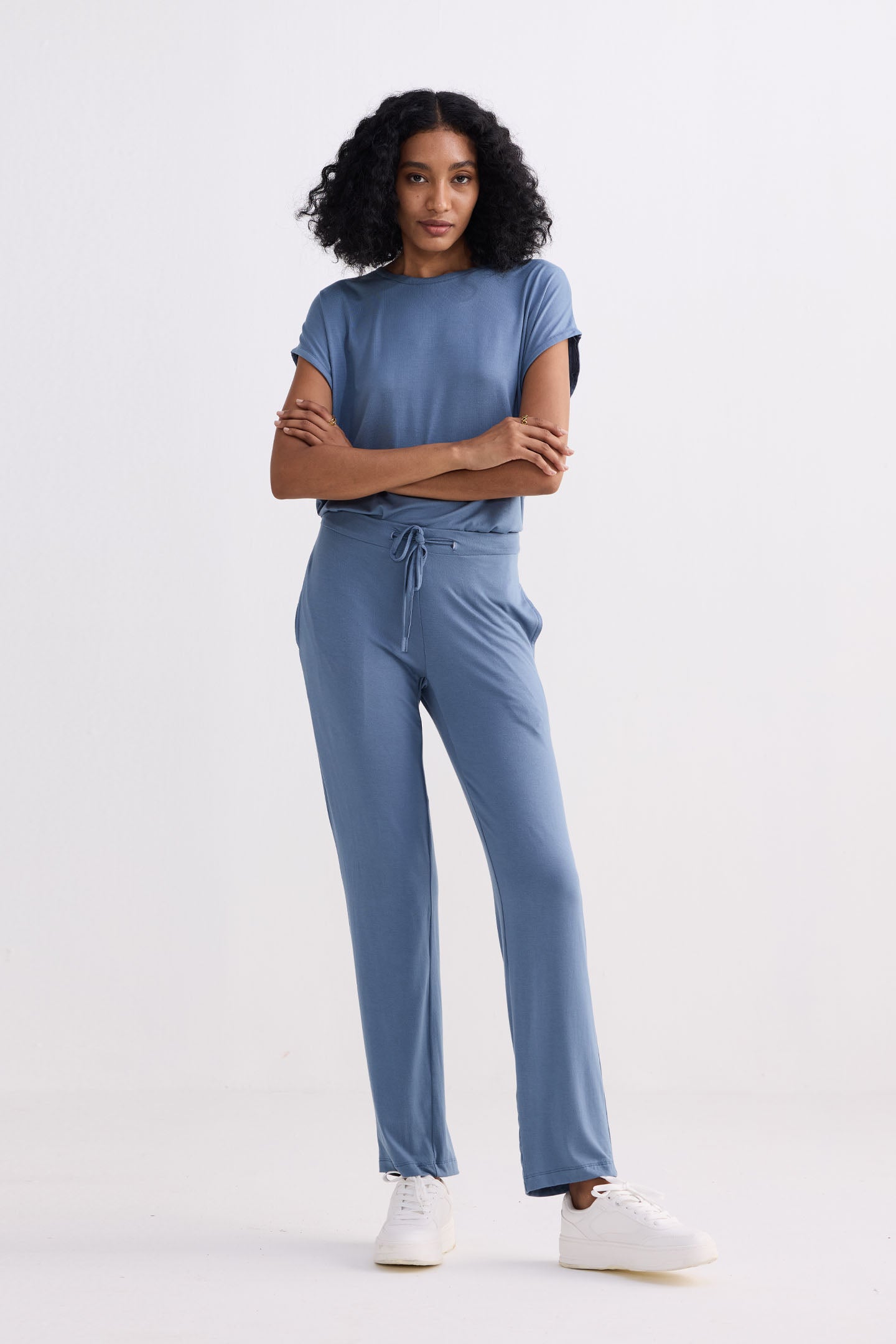 Relaxed Tee in Blue Side
