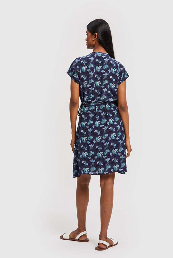 Short Wrap Dress Midnight Florals
