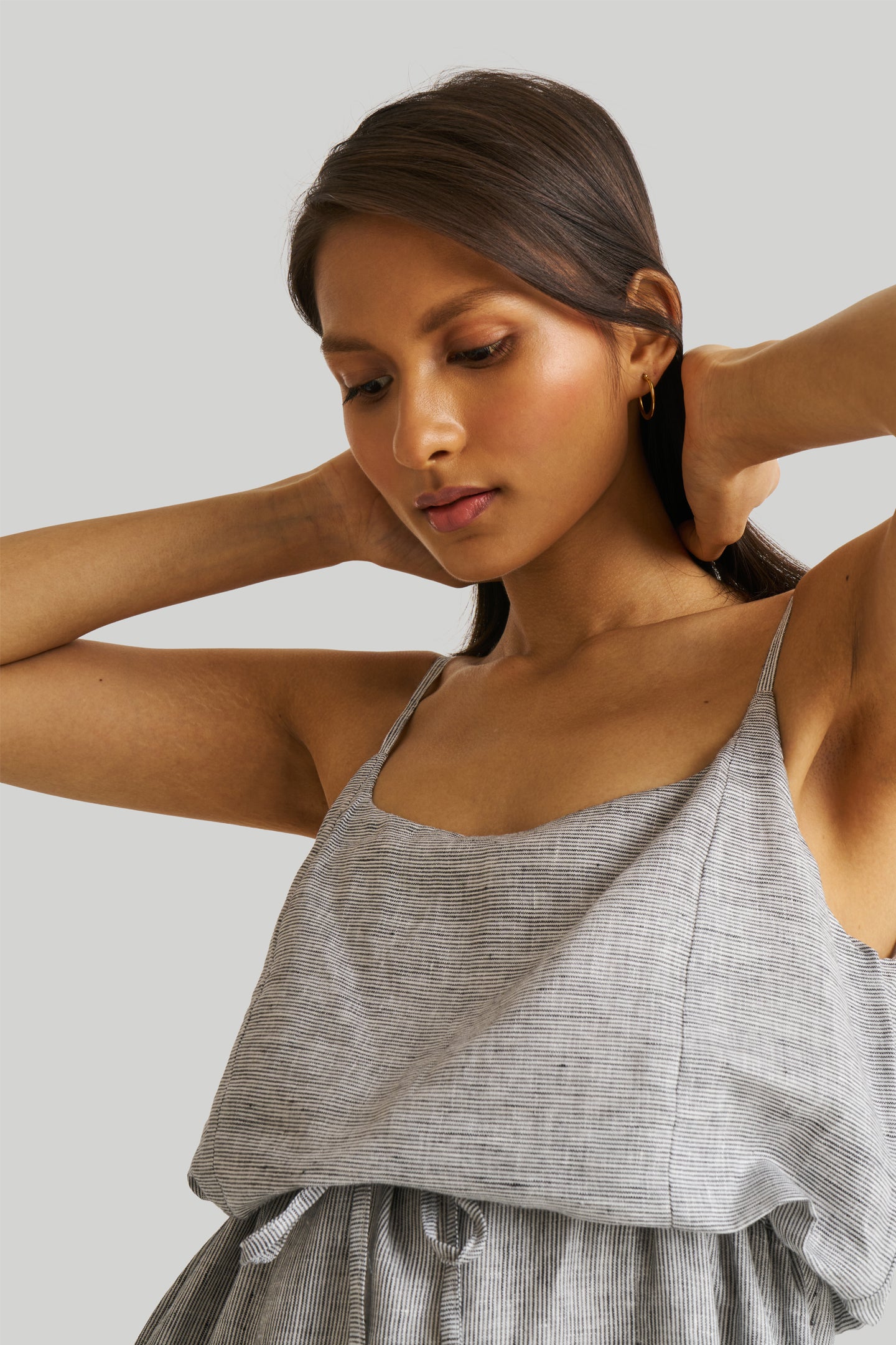 Shirt Dress with Balloon Sleeves in White