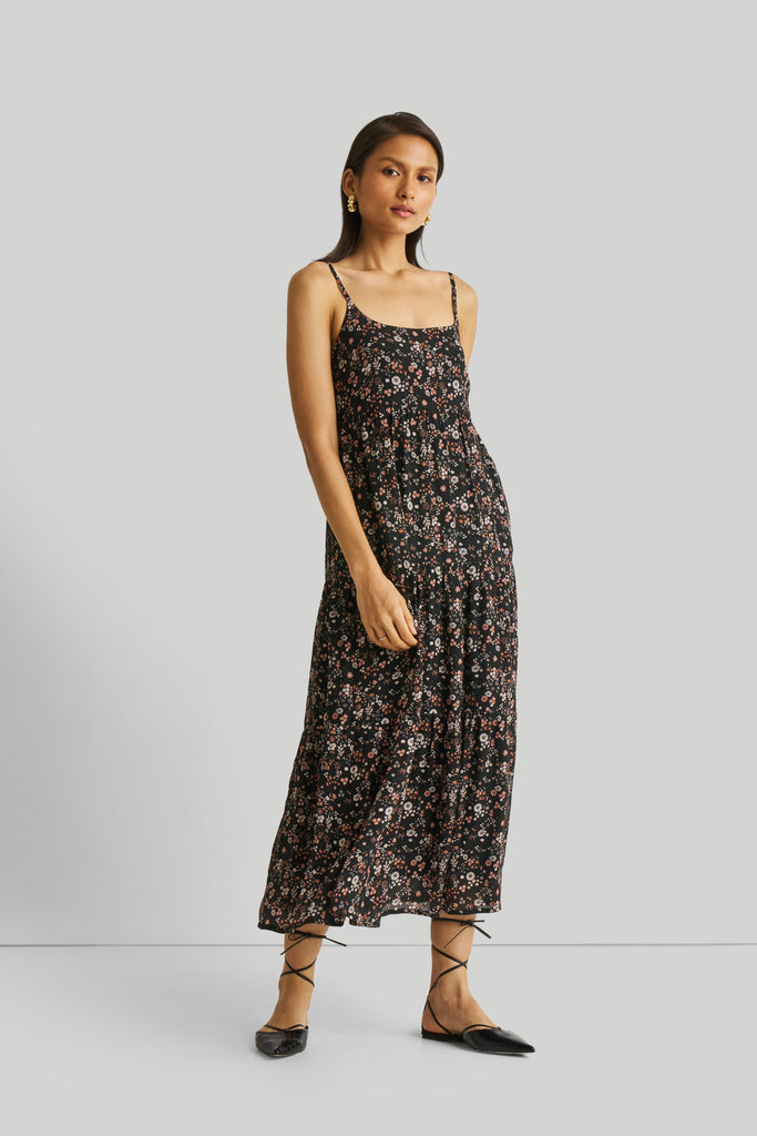 Strappy Tiered Printed Maxi Dress 01