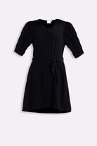 Short Dress with a Waist-tie in Black Flat Lay
