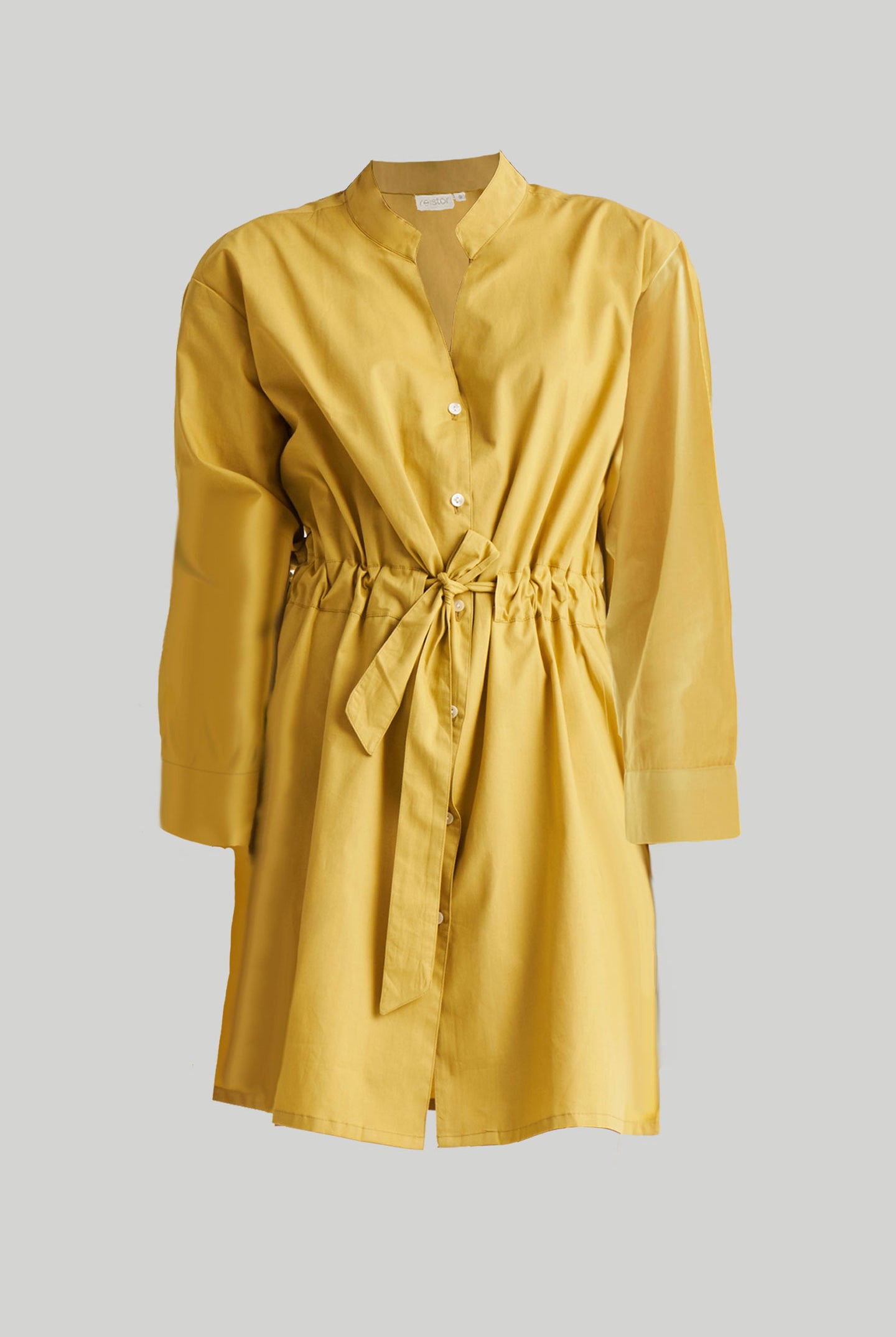 Short Tie Waist Dress in Tuscan Sun Flat Lay