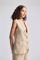 Sleeveless Hemp Jacket Side