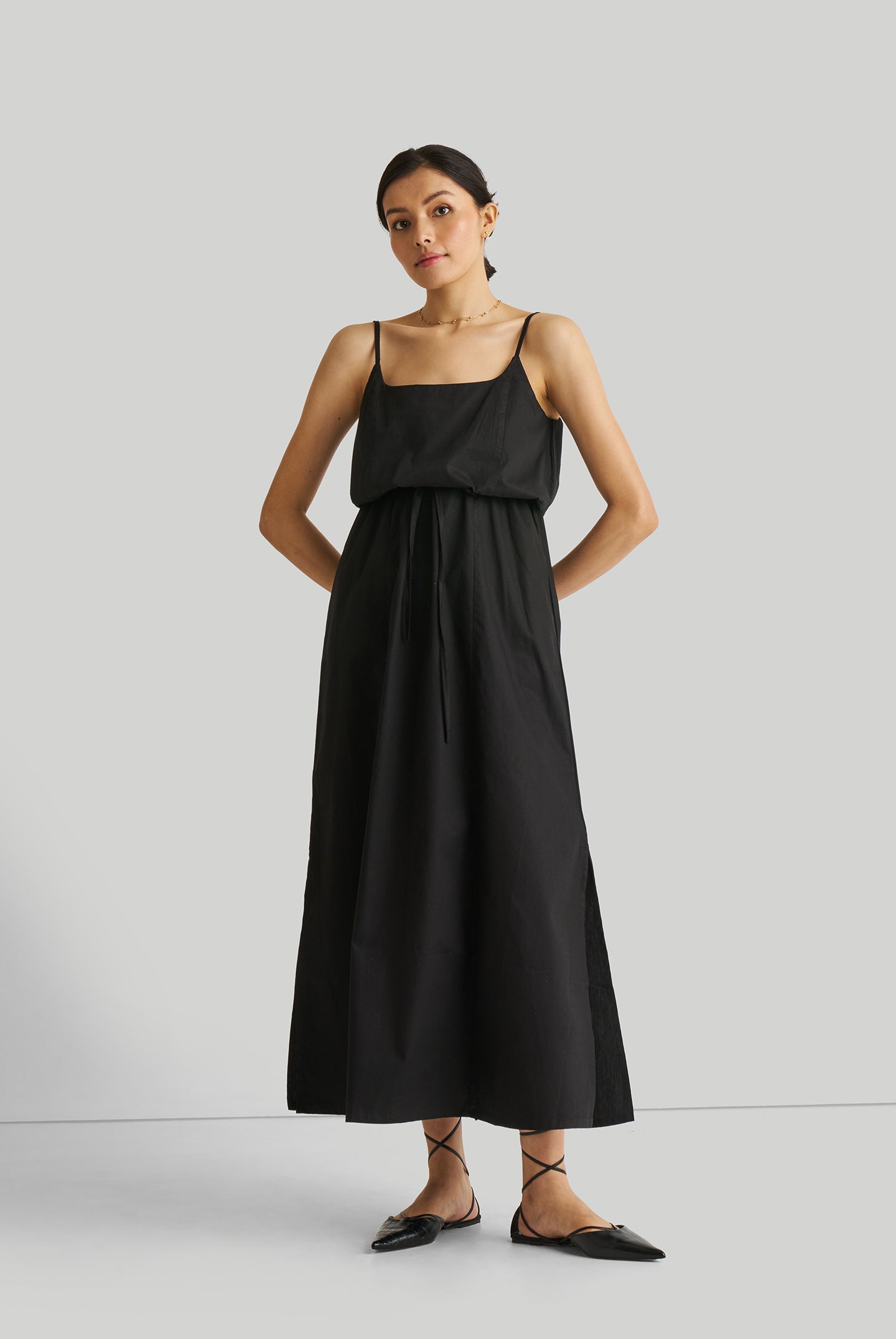 Strappy Maxi Dress in Black