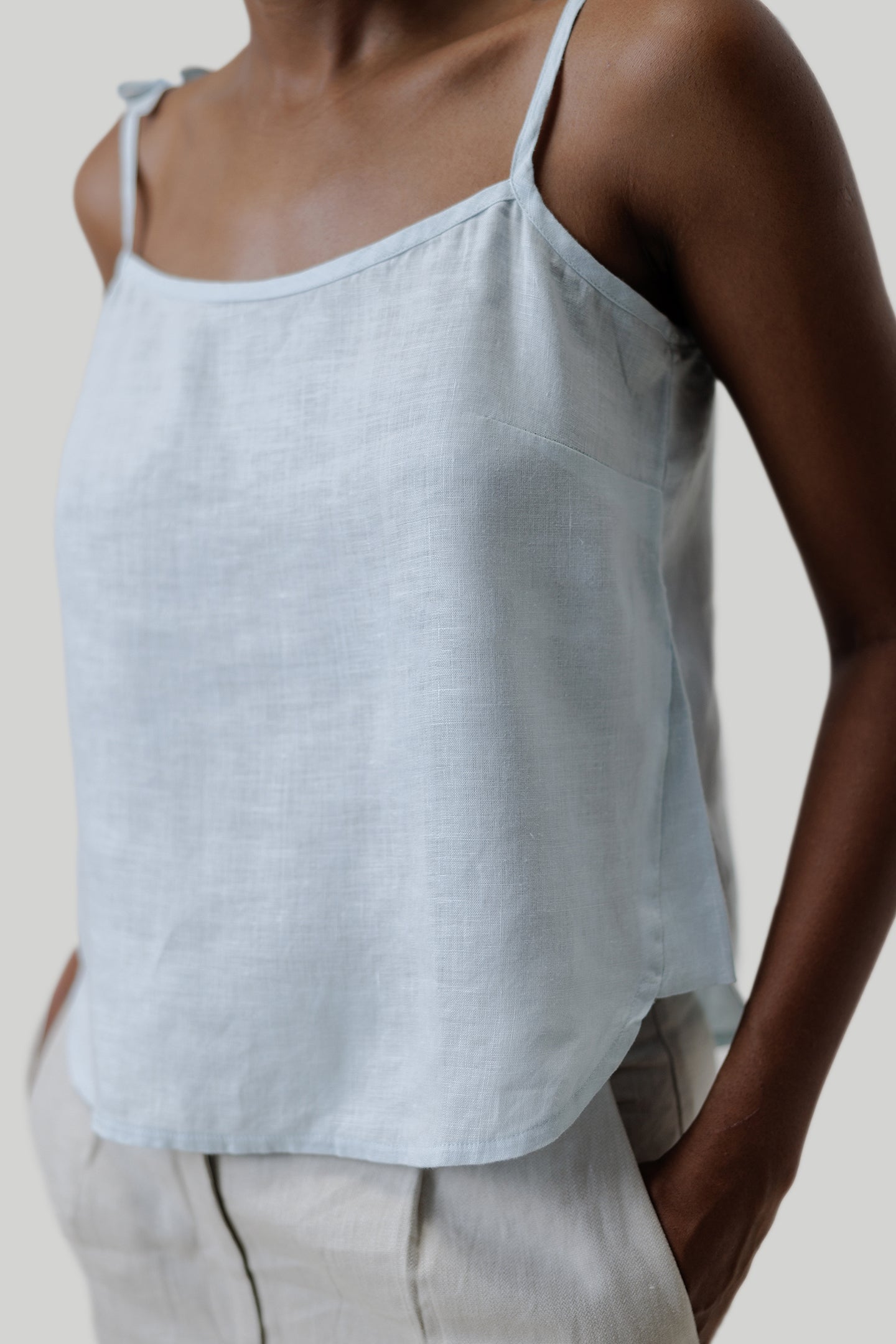 TIE-UP CAMISOLE SUMMER BLUE TOP 01