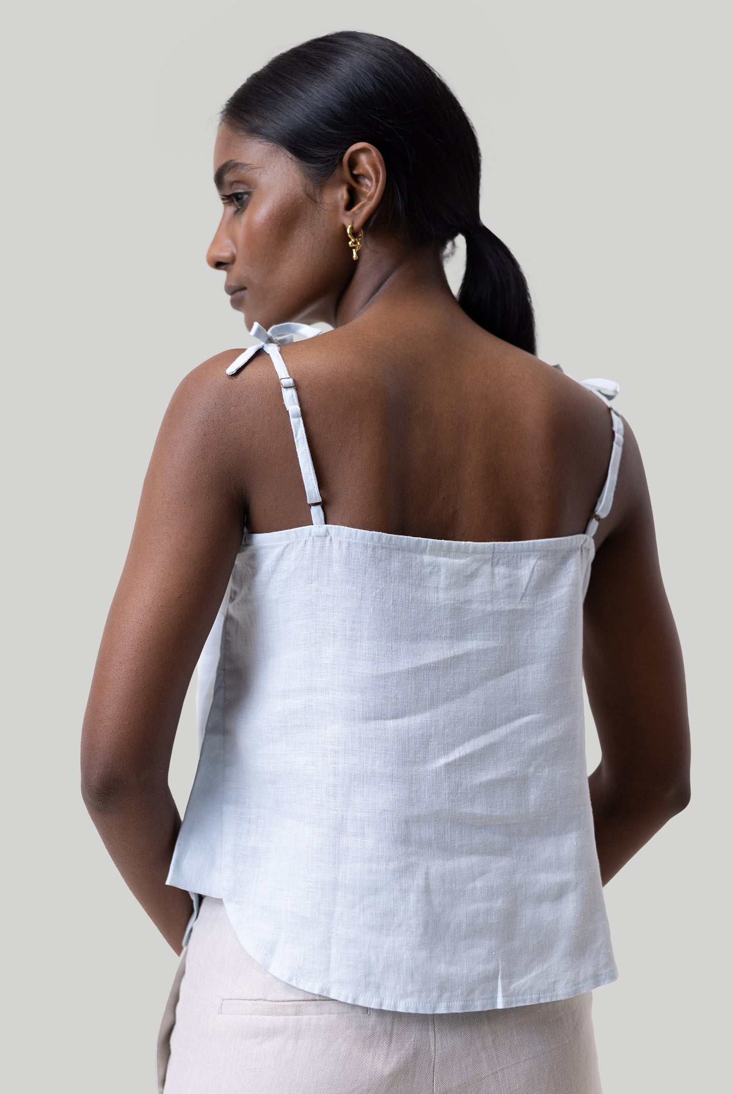 TIE-UP CAMISOLE SUMMER BLUE TOP 04