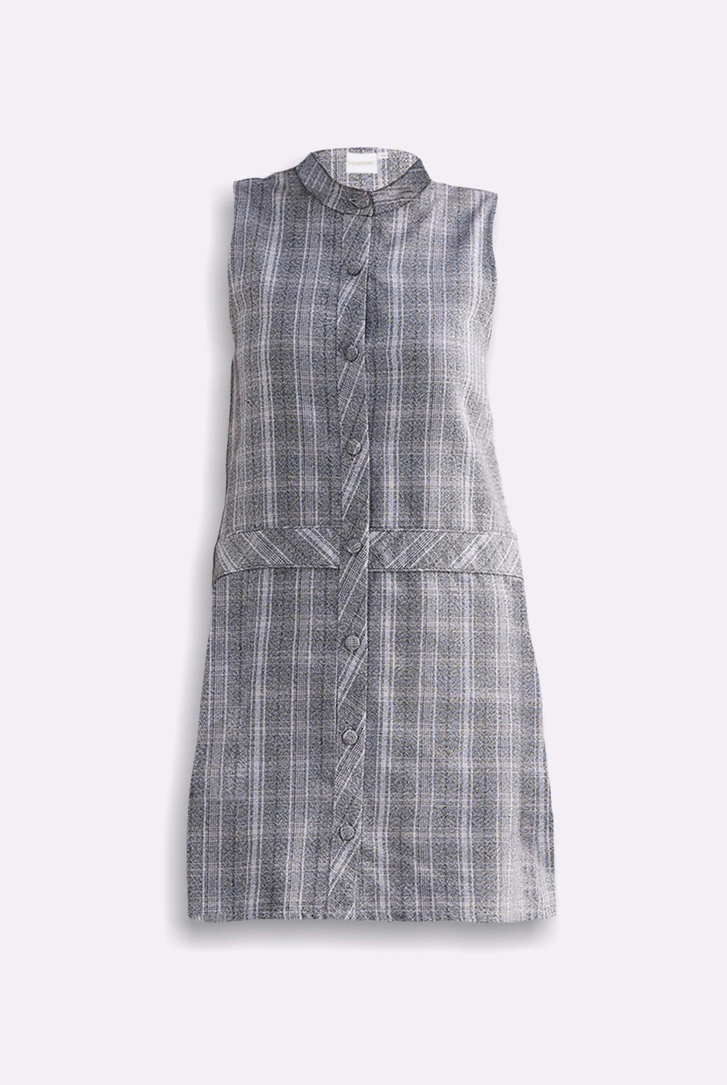 The Cotton Tweed Shift Dress in Grey Flat Lay
