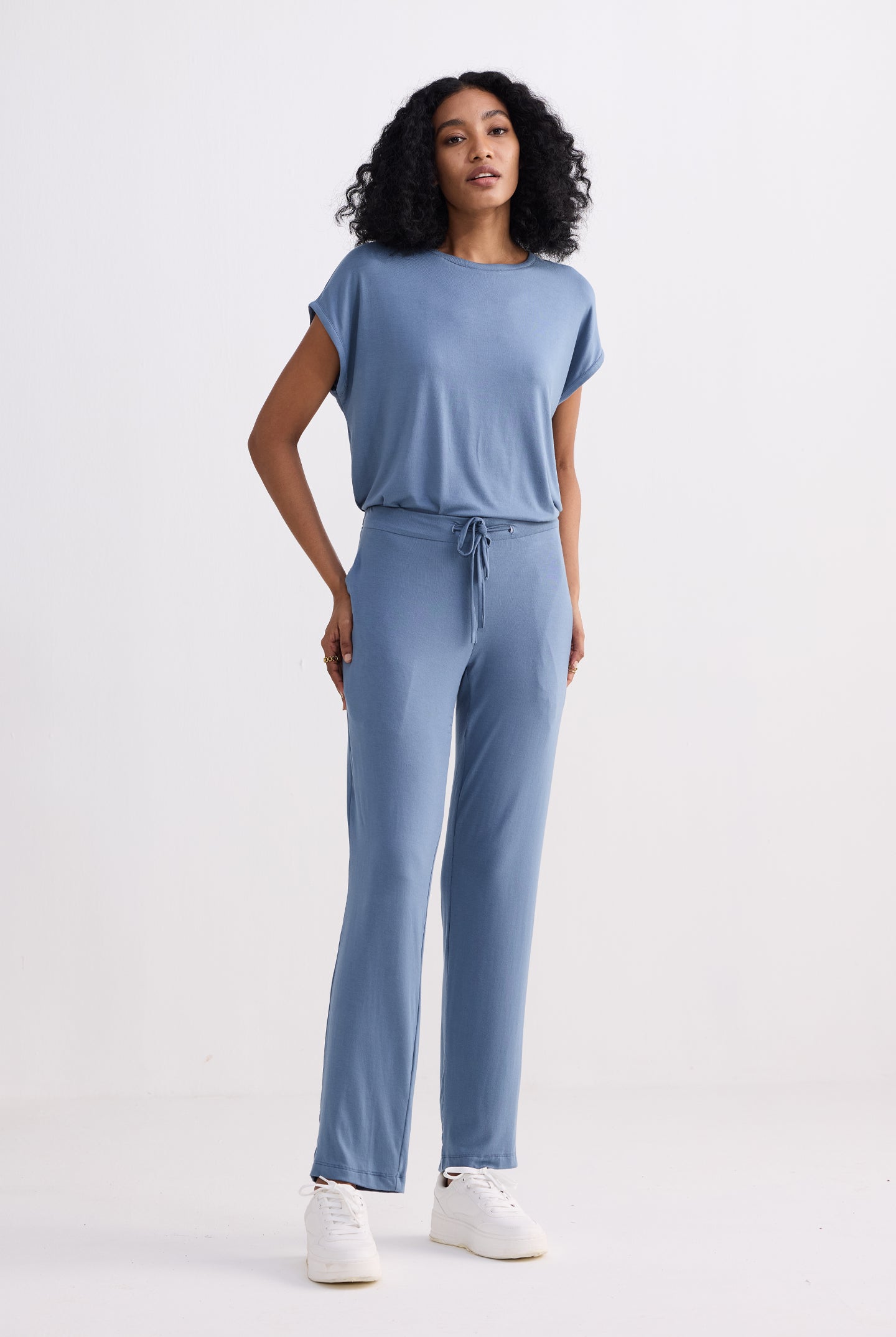 Relaxed Tee Set in Blue Moodshot