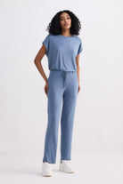 Relaxed Tee Set in Blue Moodshot