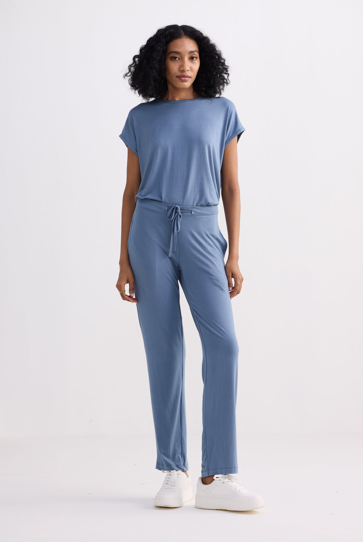 Relaxed Tee Set in Blue Front
