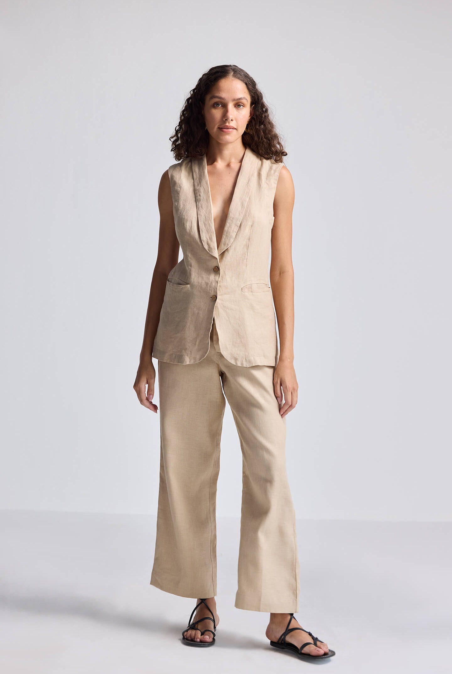 Wide Leg Pants in Hemp Front