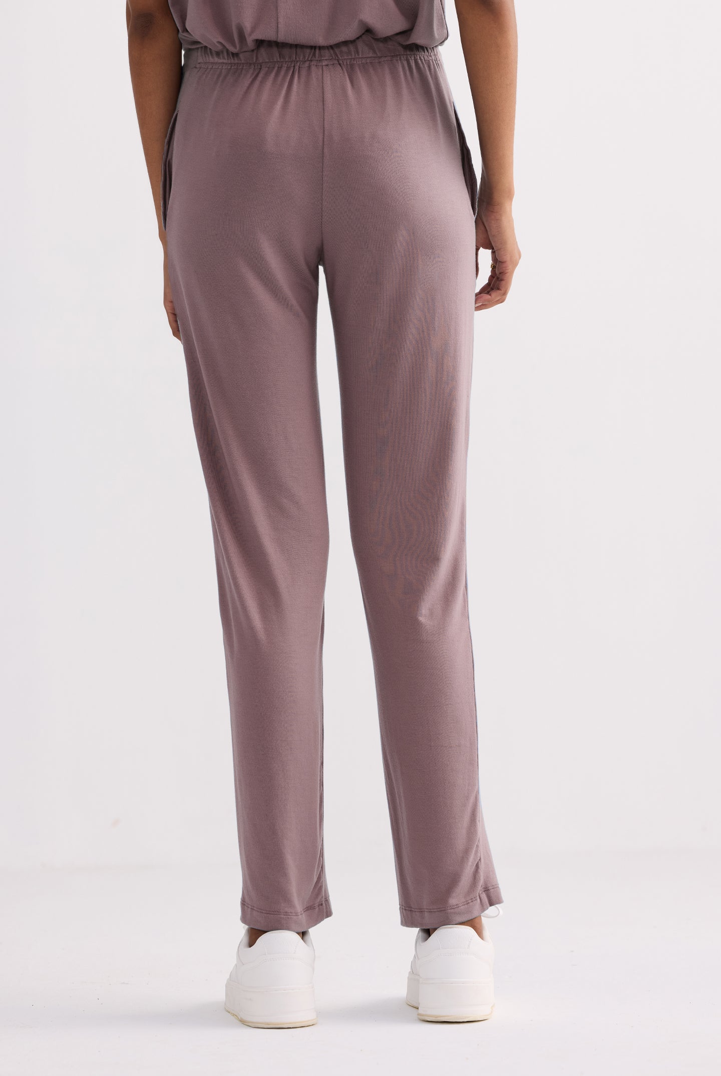 Soft fabric dusty rose pants back