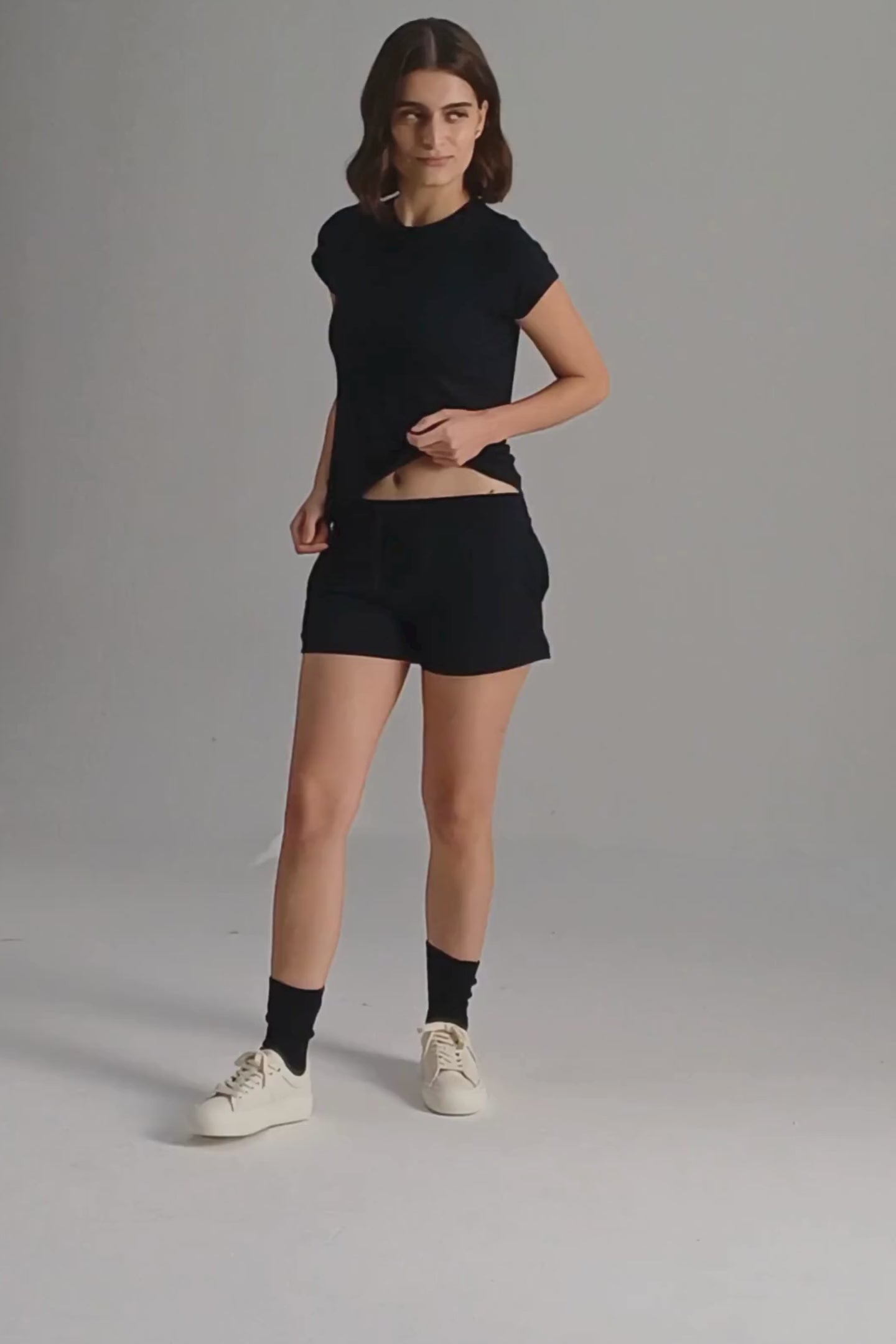 Essential Short Sleeve Tee in Black Moodshot Video