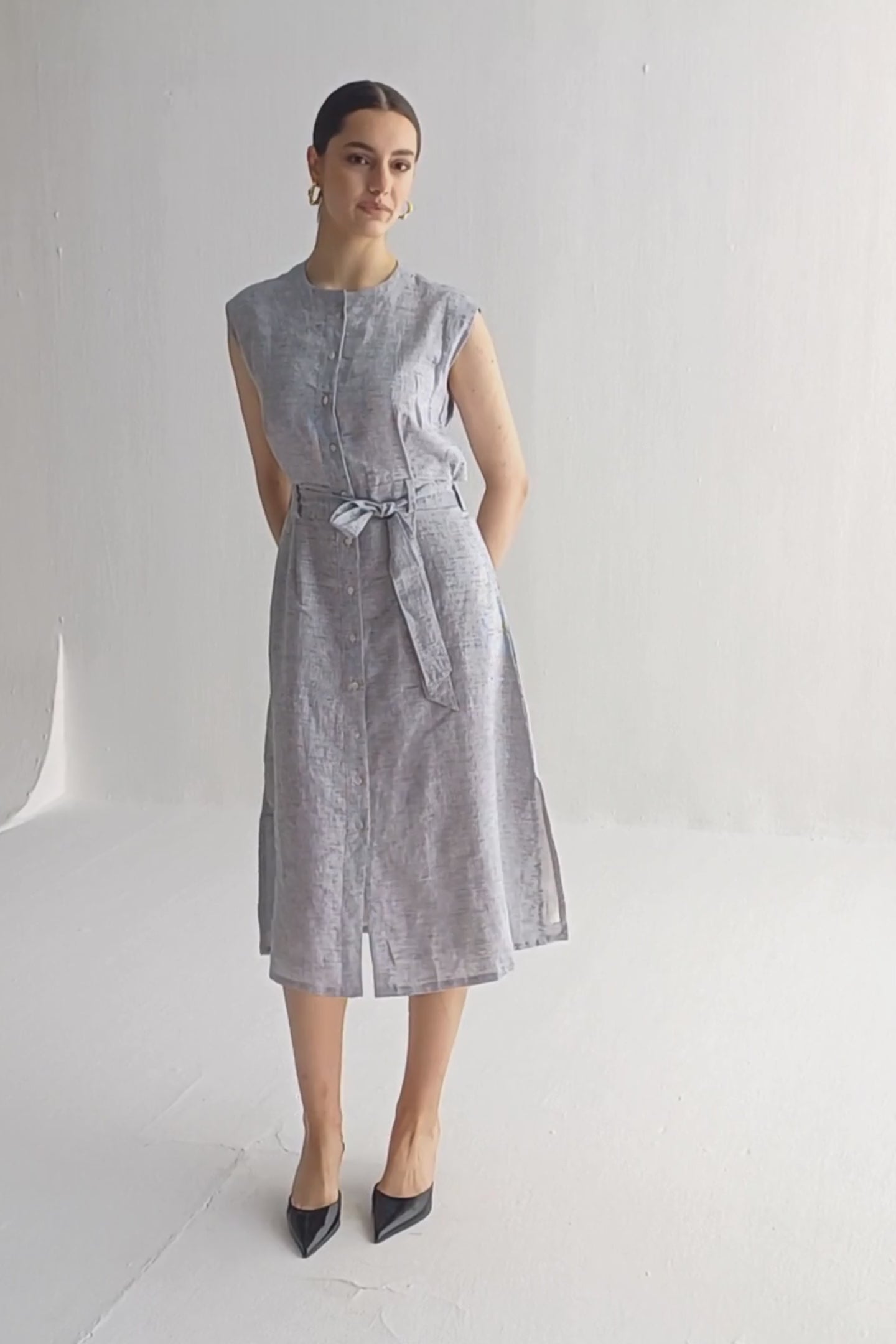 Back Cut Out Linen Dress Moodshot Video