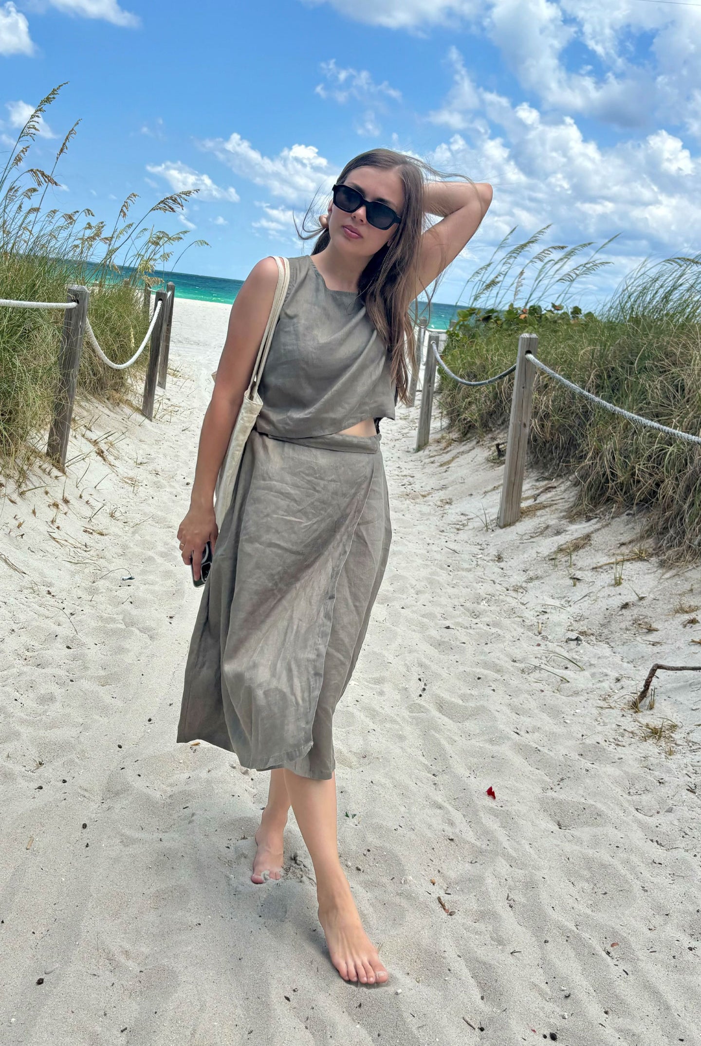 Boxy Crop Top in Dark Green 7