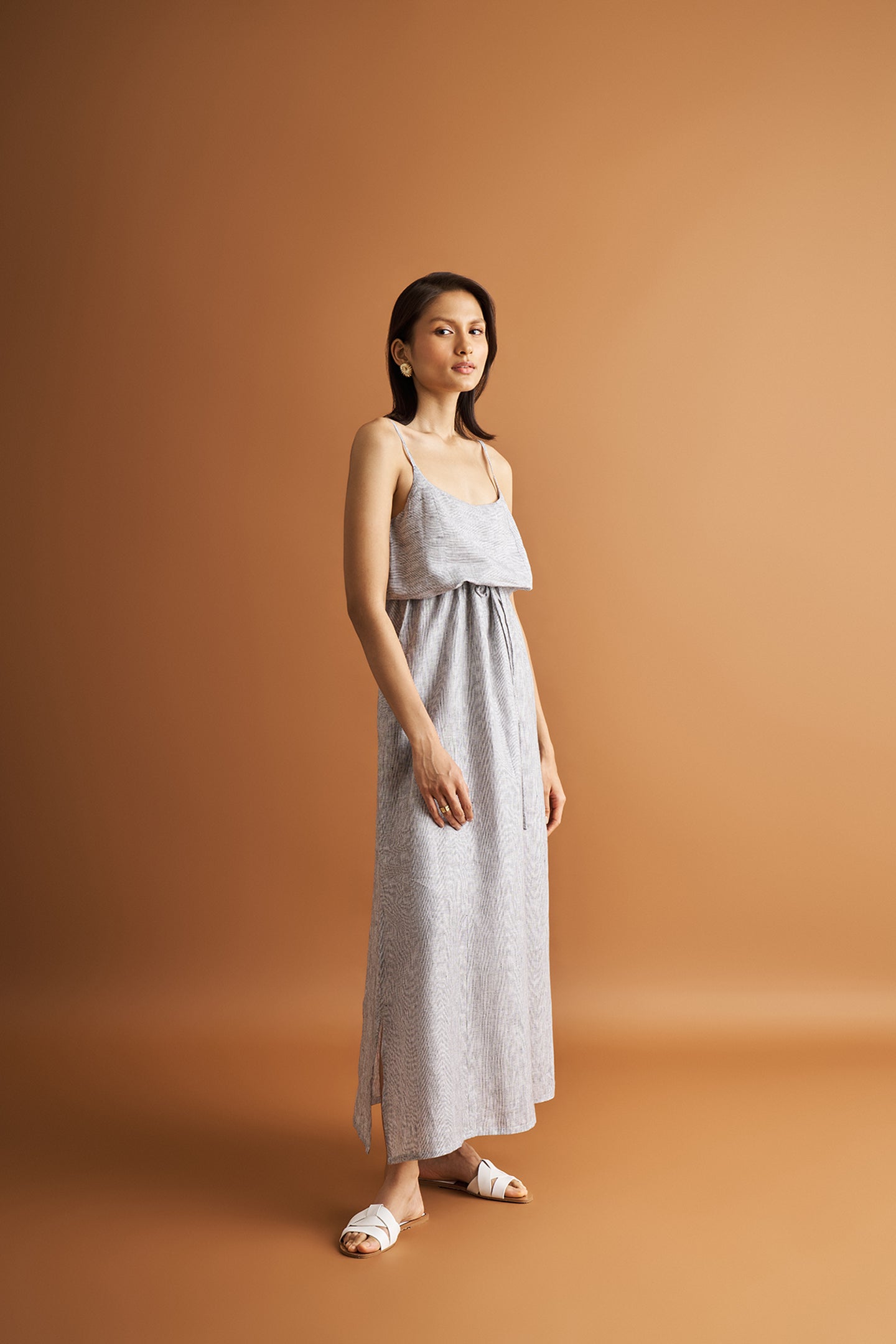 Strappy Pin Striped Maxi Dress Reistor Strappy Pin Striped Maxi Dress Reistor
