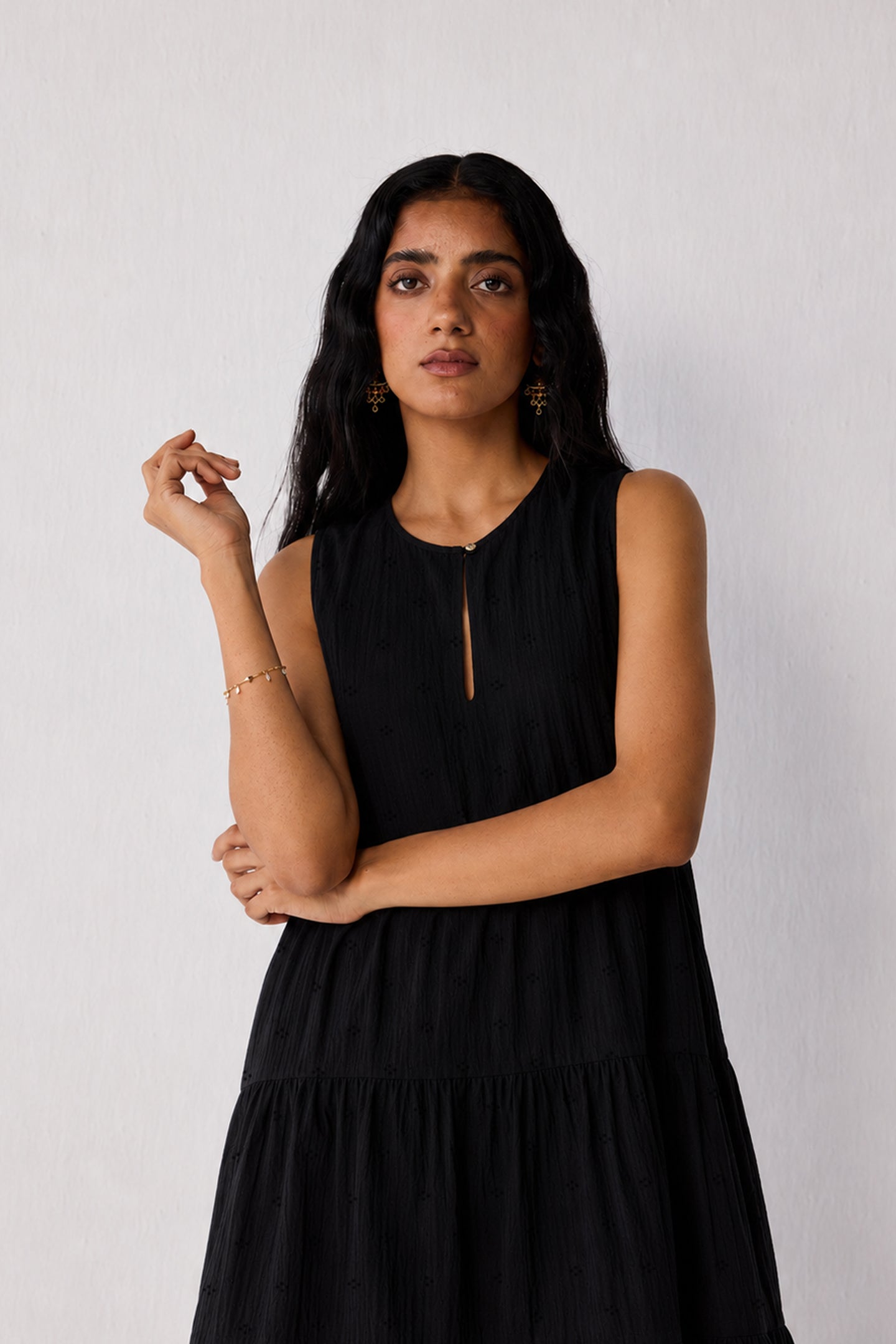 black tiered dress short Black Chiffon Dress - Tiered Mini Dress - Pleated Tiered Dress