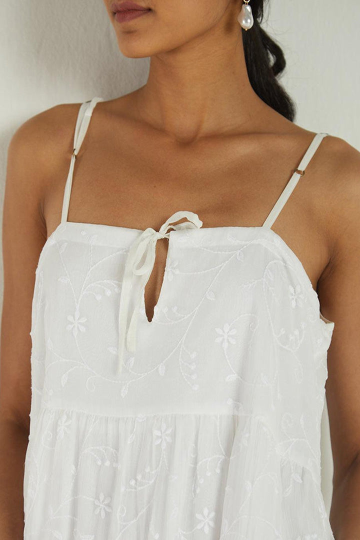 Embroidered Strappy Dress