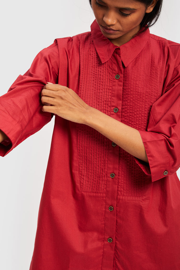 All in One Poplin RED Shirt 02