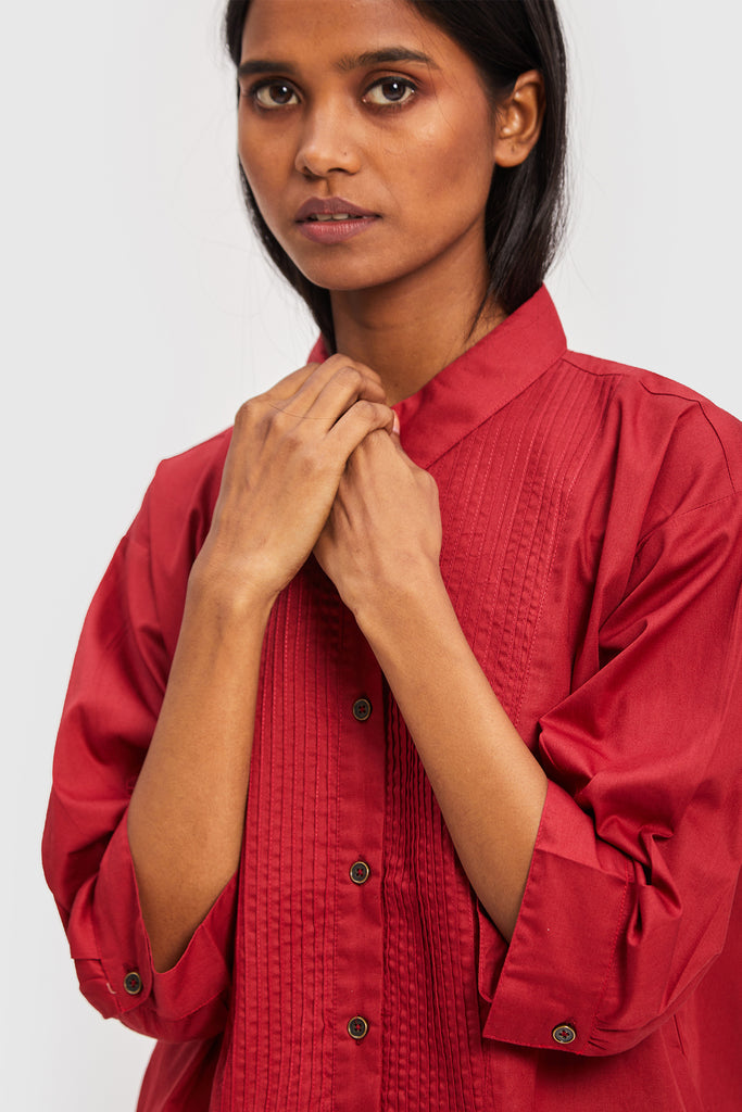 All in One Poplin RED Shirt 03