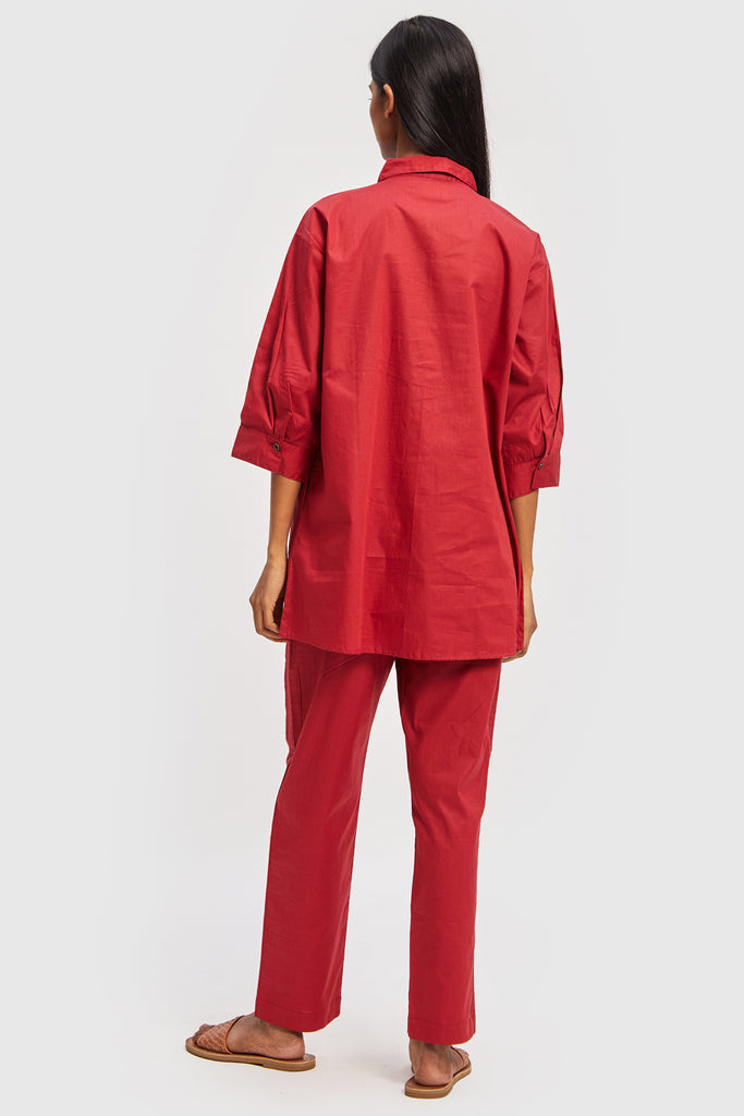 All in One Poplin RED Shirt 04