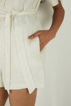 Barefoot in the Park Romper in Off-white