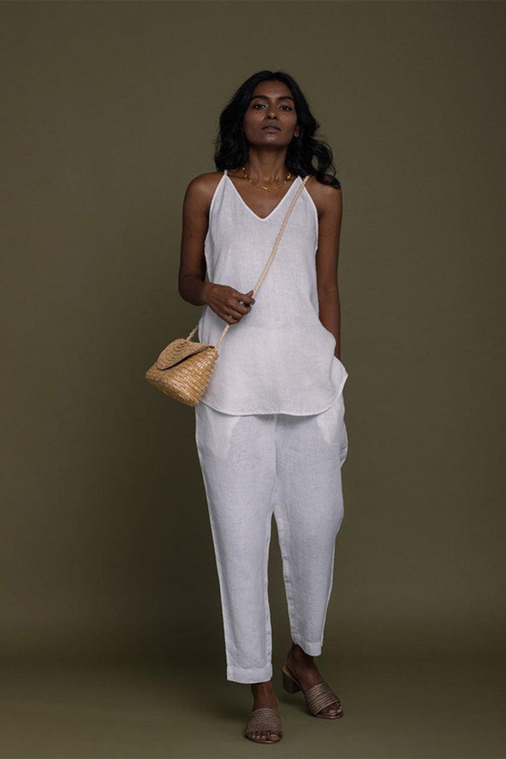 Coconut White Straight Leg Pants