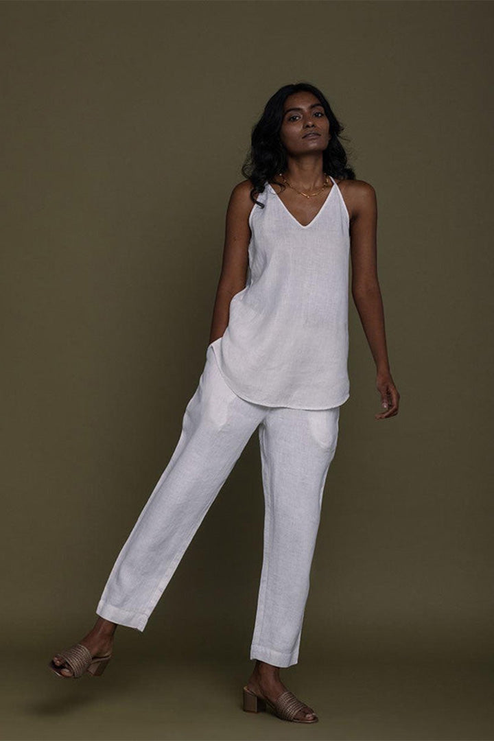 Coconut White High Waisted Pants