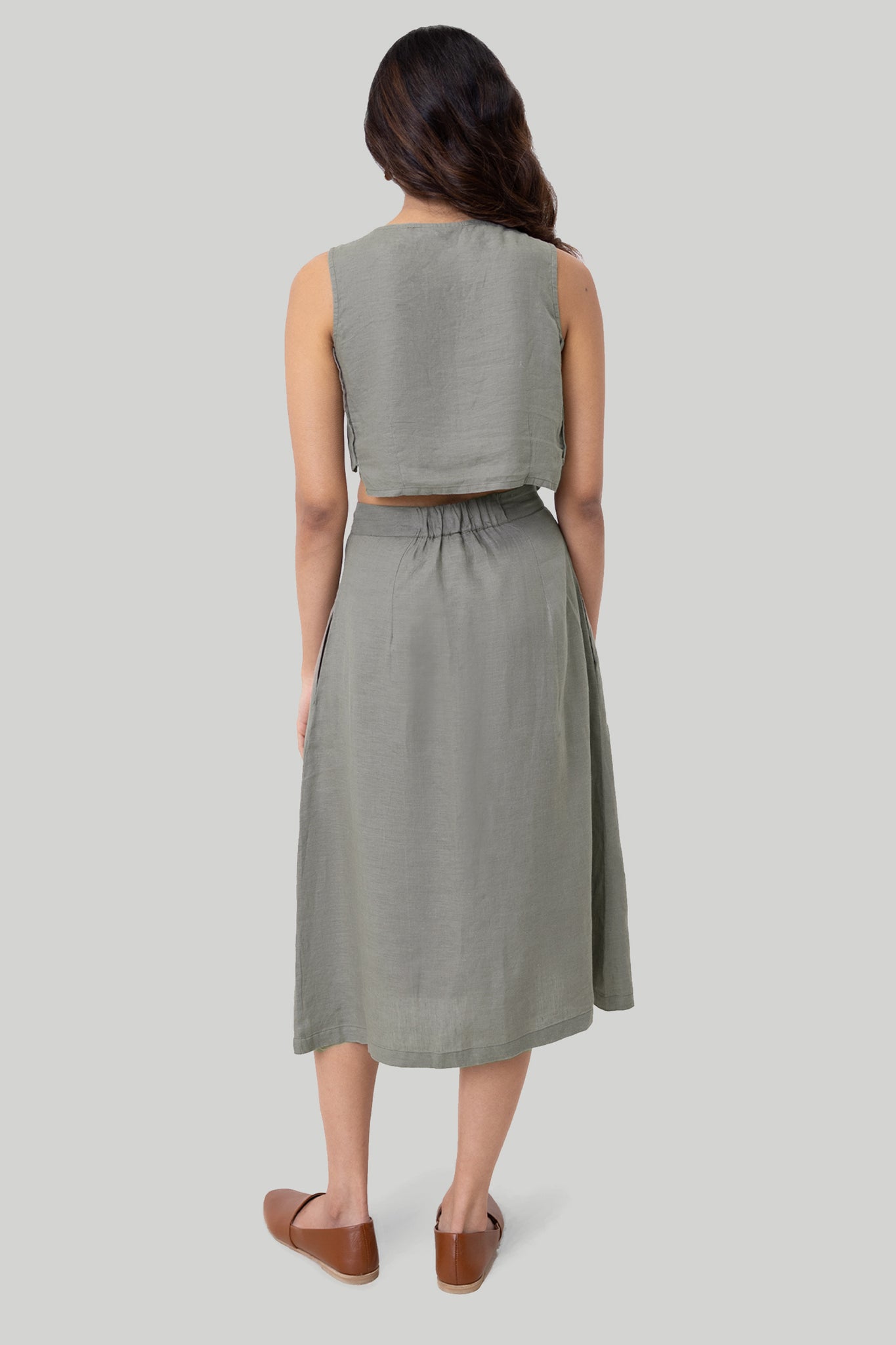 Dark Green Boxy Crop Top