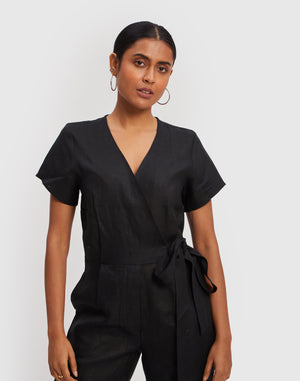 Cropped Wrap Jumpsuit