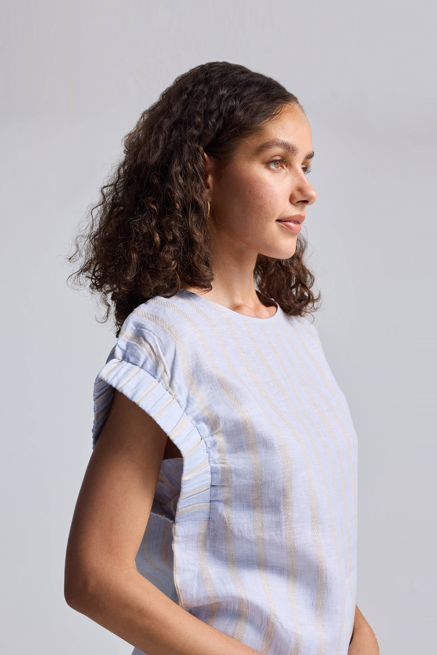 Boxy Top with Sleeve Detailing Side