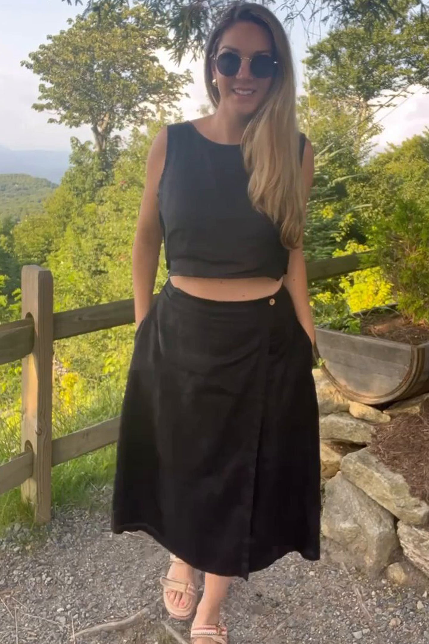 Overlap Midi Skirt in Black – Reistor
