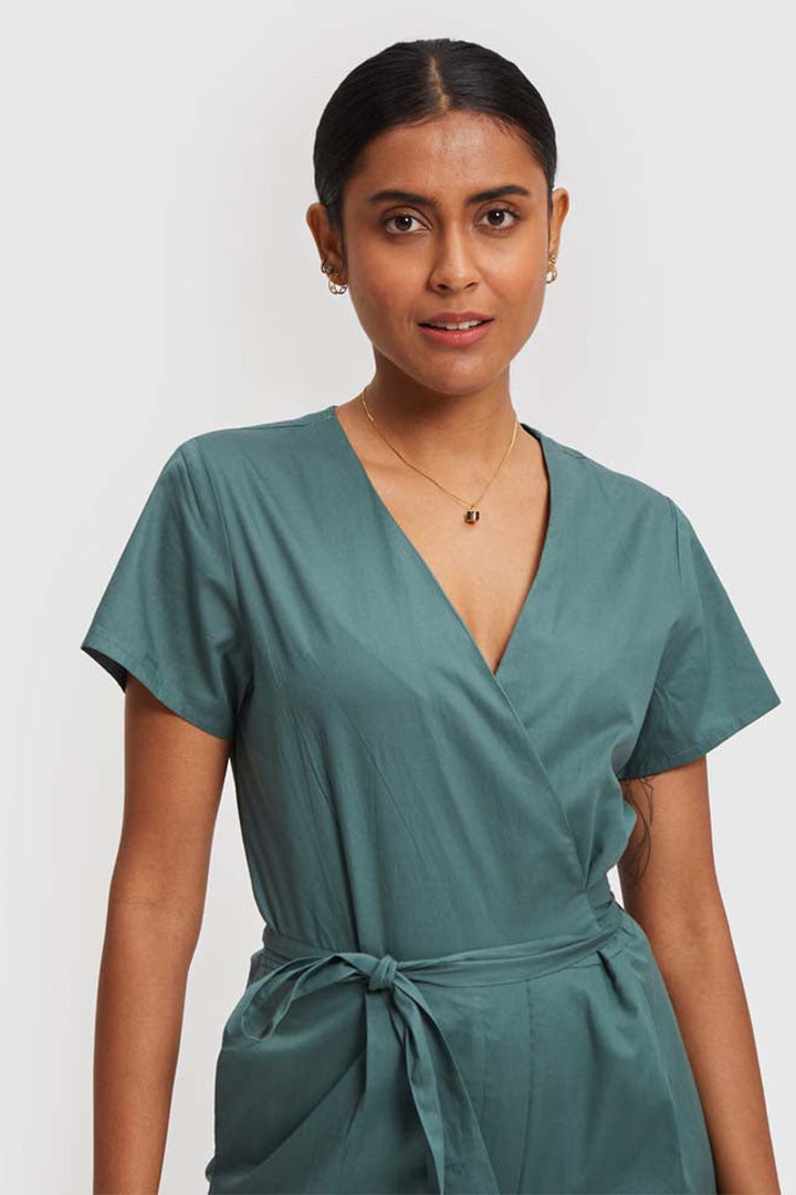 Cropped Wrap Jumpsuit