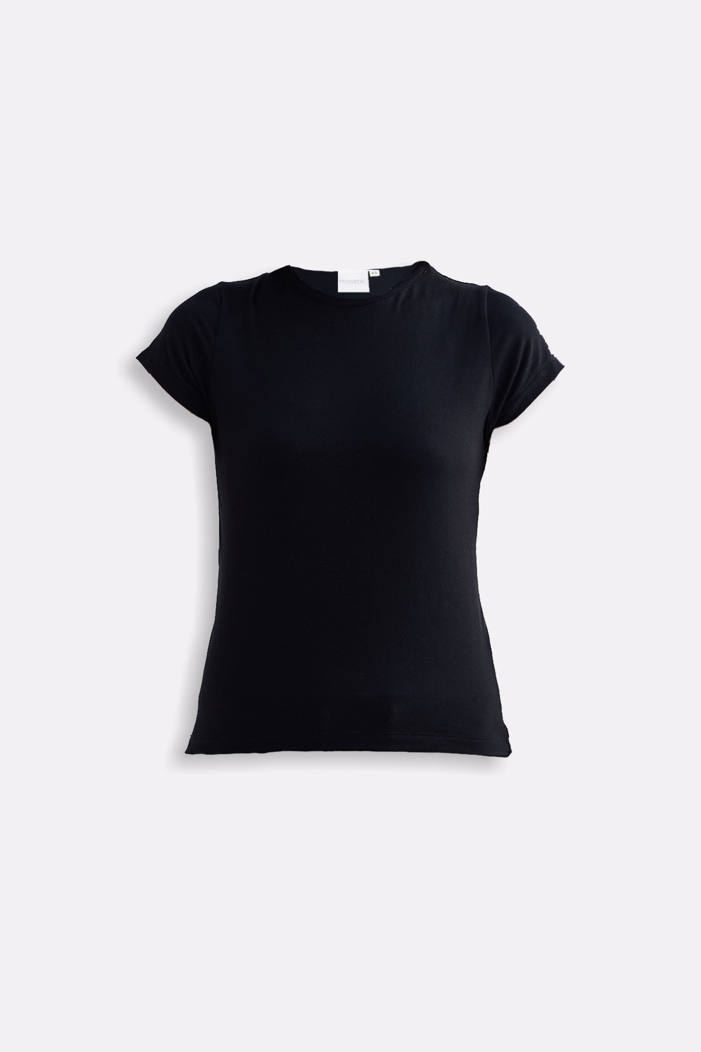 Essential Short Sleeve Tee in Black Flat Lay