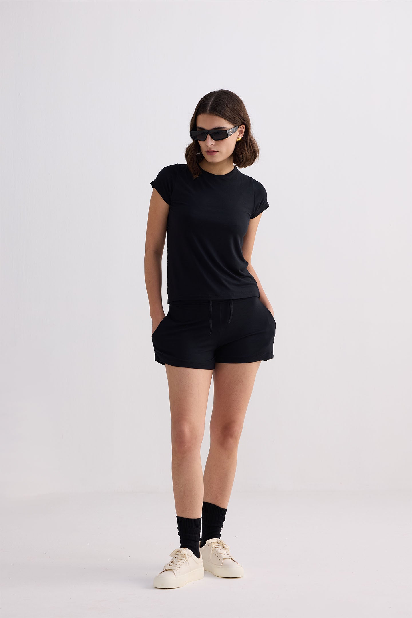 Essential Short Sleeve Tee in Black Moodshot