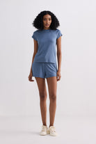 Essential Short Sleeve Tee Set in Blue Moodshot