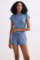 Essential Short Sleeve Tee Set in Blue Moodshot