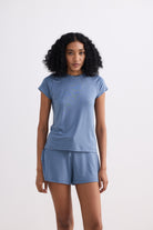 Essential Short Sleeve Tee Set in Blue