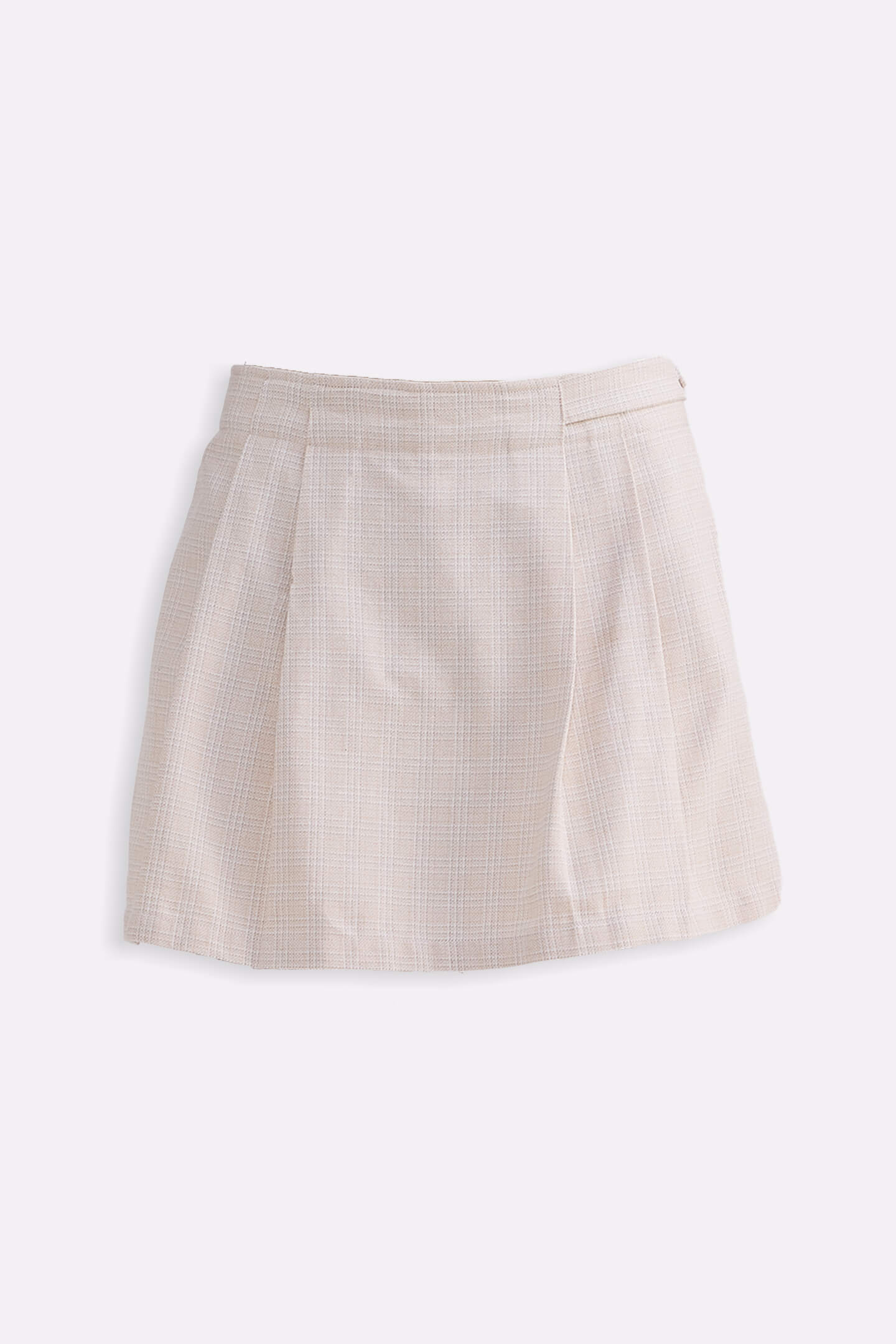 Cotton Tweed Skort in Cream Flat Lay