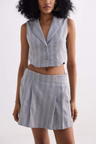 Cotton Tweed Skort in Grey