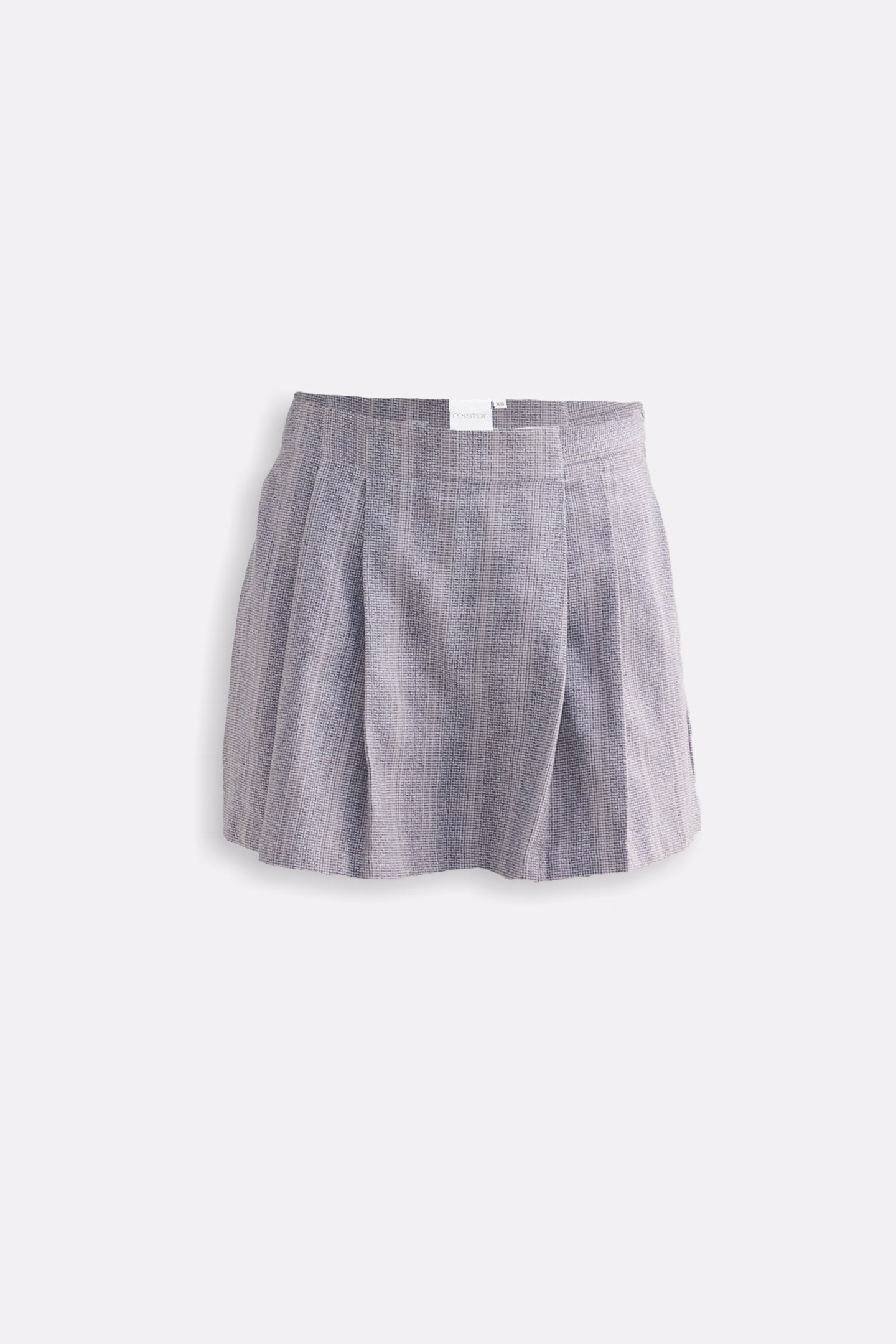 Cropped Cotton Tweed Vest Set in Grey Flat Lay