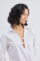 Crisp Details Button-down Shirt in White