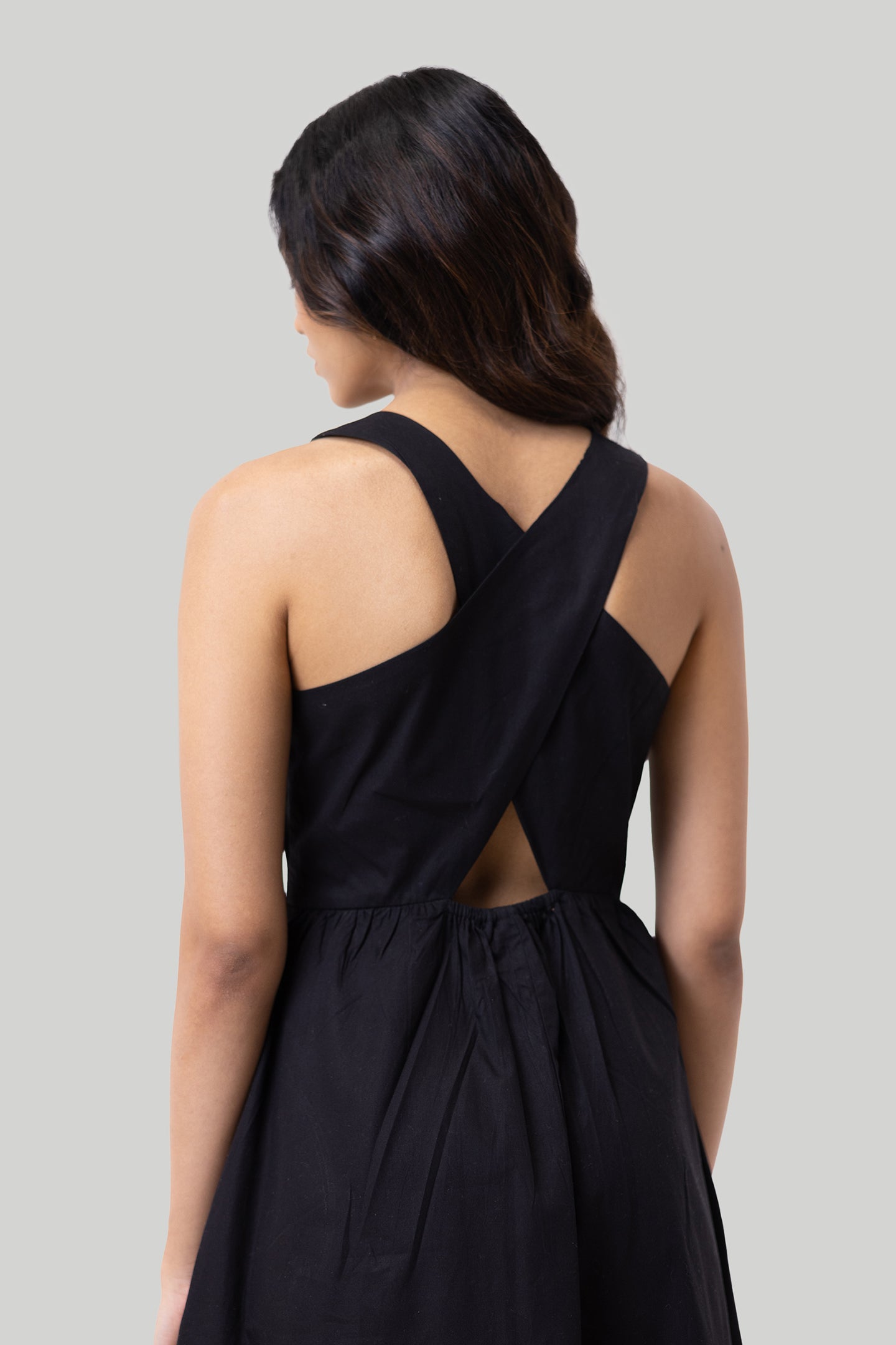 Stylish Cross Back Midi Dress Reistor Stylish Cross Back Midi Dress Reistor
