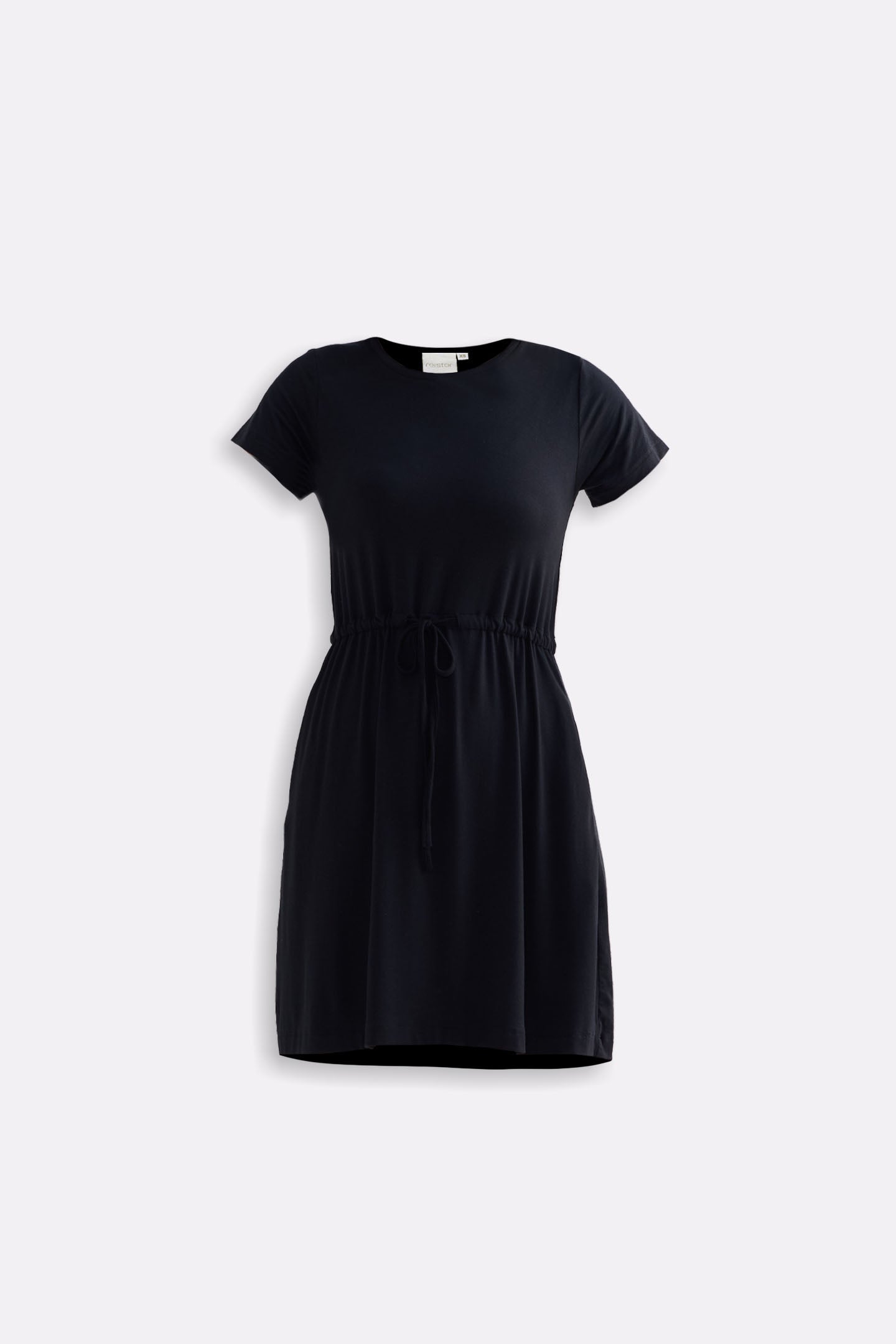 Drawstring Short T-shirt Dress in Black