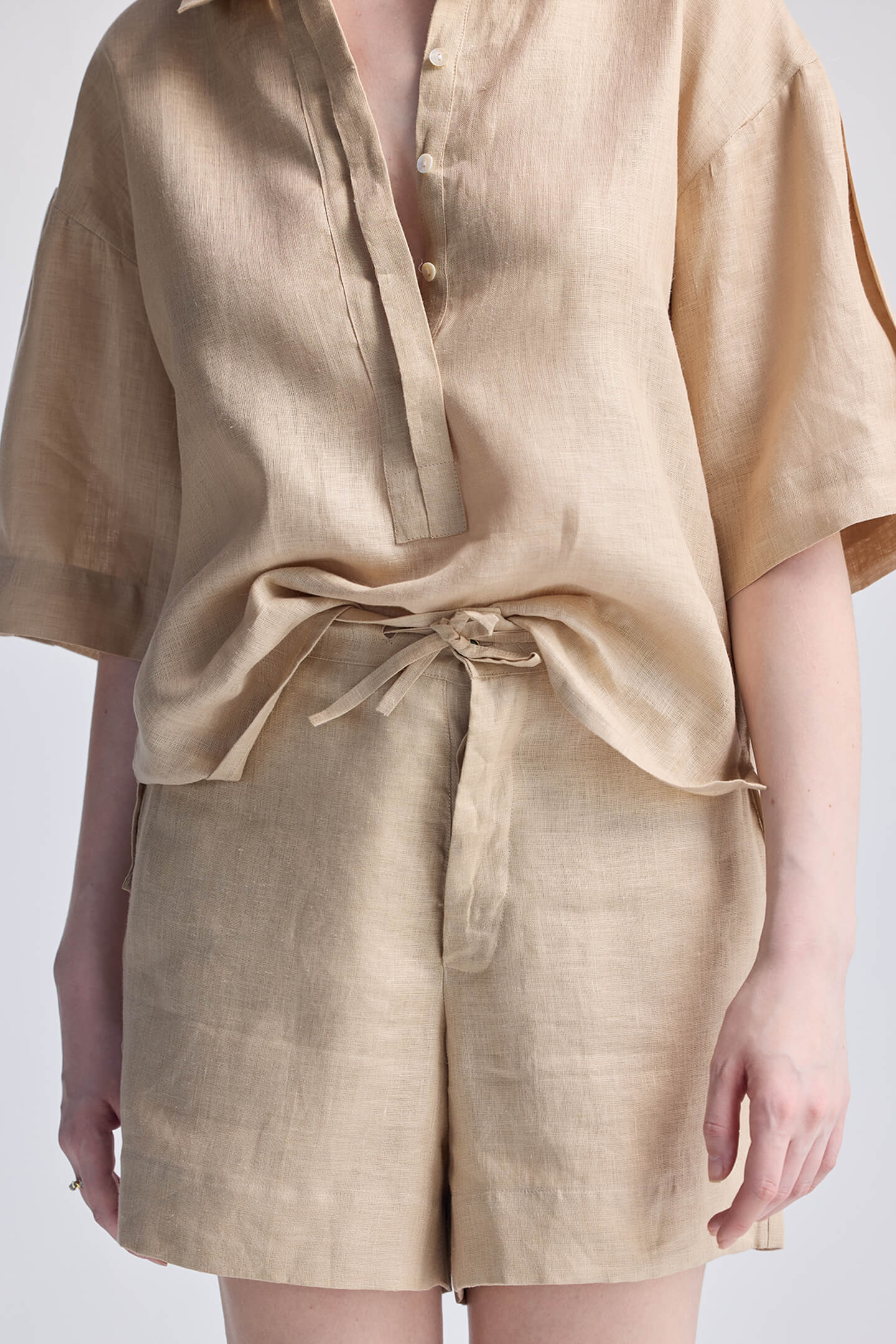 Drawstring Shorts in Neutral Beige Neutral Beige / XS Drawstring Shorts in Neutral Beige Neutral Beige / XS